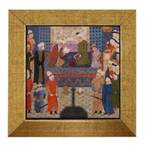Dekorative persische gerahmte Fliese – Shahnameh inspiriert: Karnia