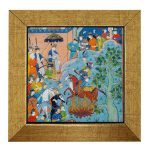 Dekorative persische gerahmte Fliese – Shahnameh inspiriert: Feuer