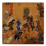 Dekorative persische Keramikfliese – Shahnameh inspiriert: Alte Wand