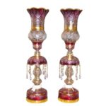 Persische Kristall-Lüsterlampe im traditionellen Laleh-Design Lila