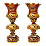 Persische Kristall-Lüsterlampe im traditionellen Laleh-Design Shah Abbasi Rot