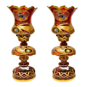 Persische Kristall-Lüsterlampe im traditionellen Laleh-Design Shah Abbasi Rot
