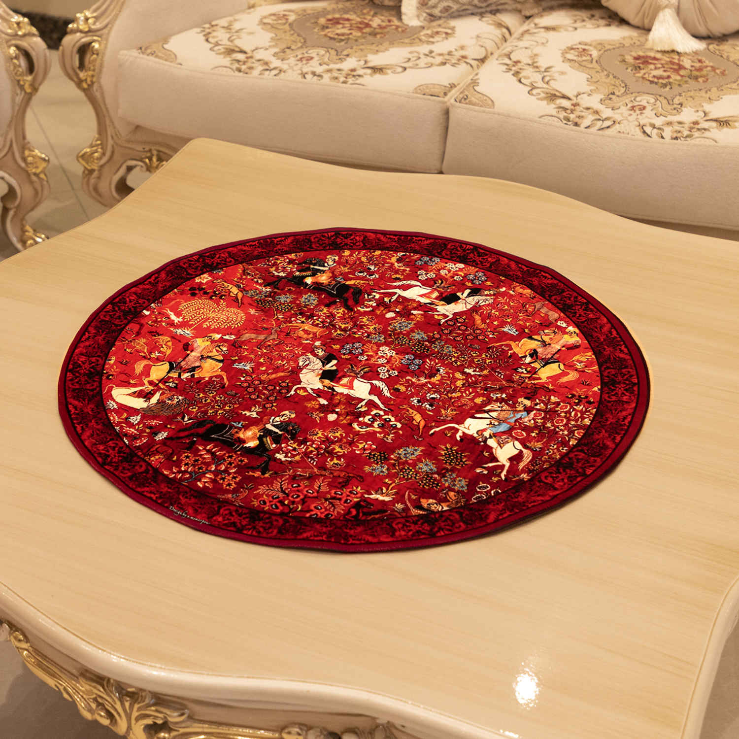 Samt-Tischdecke Persische Eleganz inspiriertes Design Shekarghah