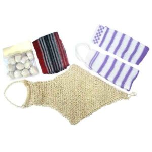Sefidab – Set aus natürlicher iranischer Roshor-Gesichts- und Körpermaske mit Duschwaschlappen