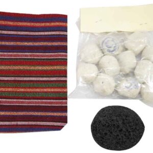 Sefidab – Set aus natürlicher iranischer Roshor-Gesichts- und Körpermaske mit Duschwaschlappen & Bimsstein