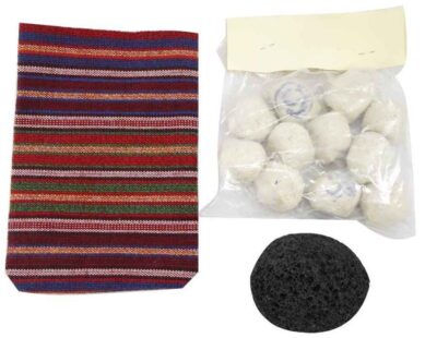 Sefidab - Set aus natürlicher iranischer Roshor-Gesichts- und Körpermaske mit Duschwaschlappen & Bimsstein