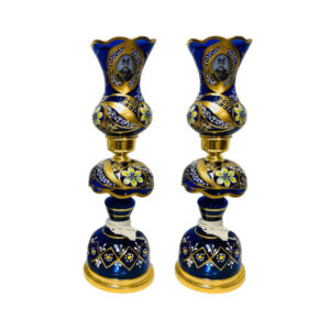 Persische Kristall-Lüsterlampe im traditionellen Laleh-Design Shah Abbasi Blau