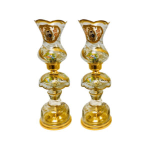 Persische Kristall-Lüsterlampe im traditionellen Laleh-Design Shah Abbasi Gold
