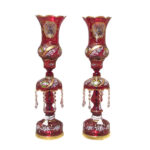 Persische Kristall-Lüsterlampe im traditionellen Laleh-Design Shah Abbasi Rot