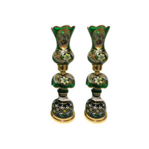 Persische Kristall-Lüsterlampe im traditionellen Laleh-Design Shah Abbasi Grün