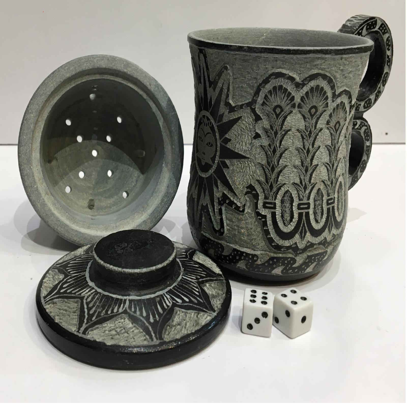 Stein-Teebereiter mit Tasse, Modell Sonne