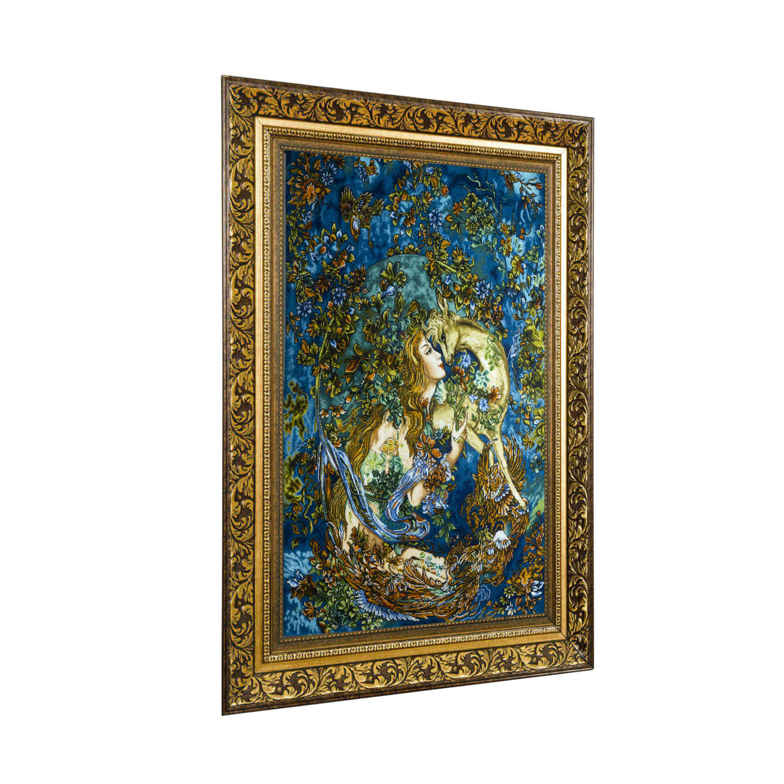 Handgeknüpfter persischer Wandteppich aus Tabriz, der die Miniatur von Tamanaye Navazesh darstellt