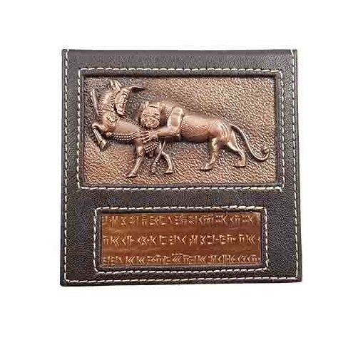 Schreibtisch Memo Notizpapierhalter aus Holz und Leder Modell Achaemeniden Löwen