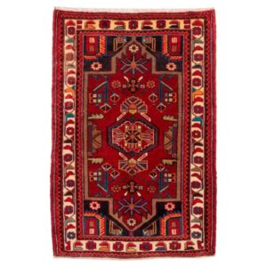 Authentischer iranischer Gebetsteppich, handgeknüpft & luxuriöser Sajada Geometrisch