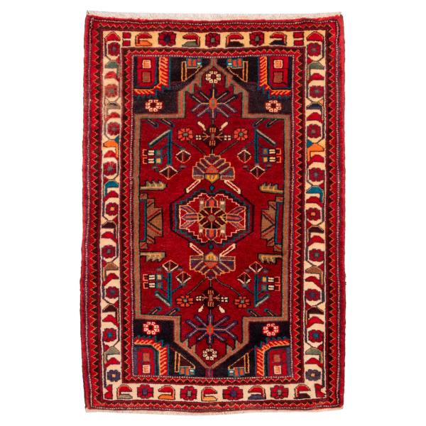 Authentischer iranischer Gebetsteppich, handgeknüpft & luxuriöser Sajada Geometrisch