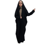 Islamischer arabischer schwarzer Chador Hijab mit Ärmeln für Frauen und Gebet – Libanon TChador
