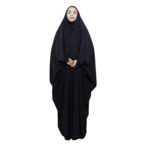 Islamischer arabischer schwarzer Chador Hijab mit Ärmeln für Frauen und Gebet – Emirati