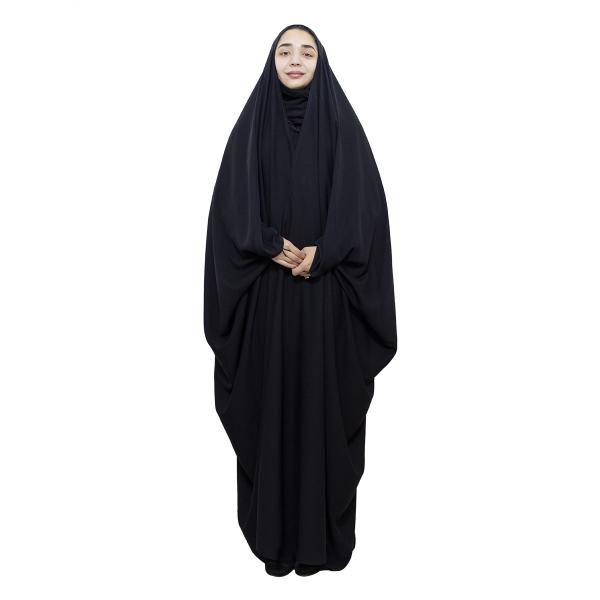 Islamischer arabischer schwarzer Chador Hijab mit Ärmeln für Frauen und Gebet - Emirati