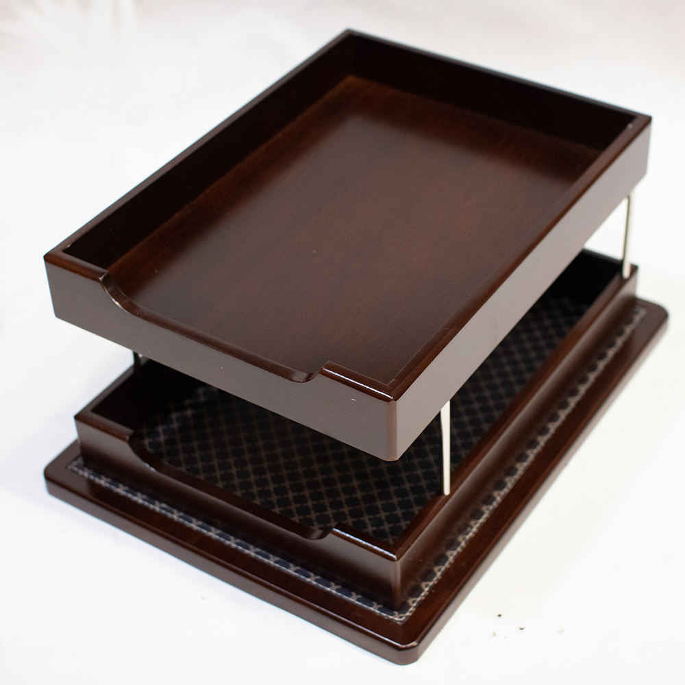 Holz-Schreibtischset in Braun, 10-teilig