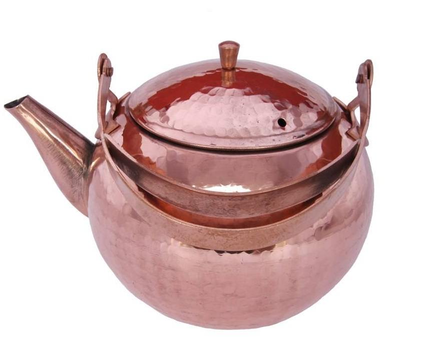 Persischer Kupfer-Teekessel robust für Herd traditionell gehämmert Yas