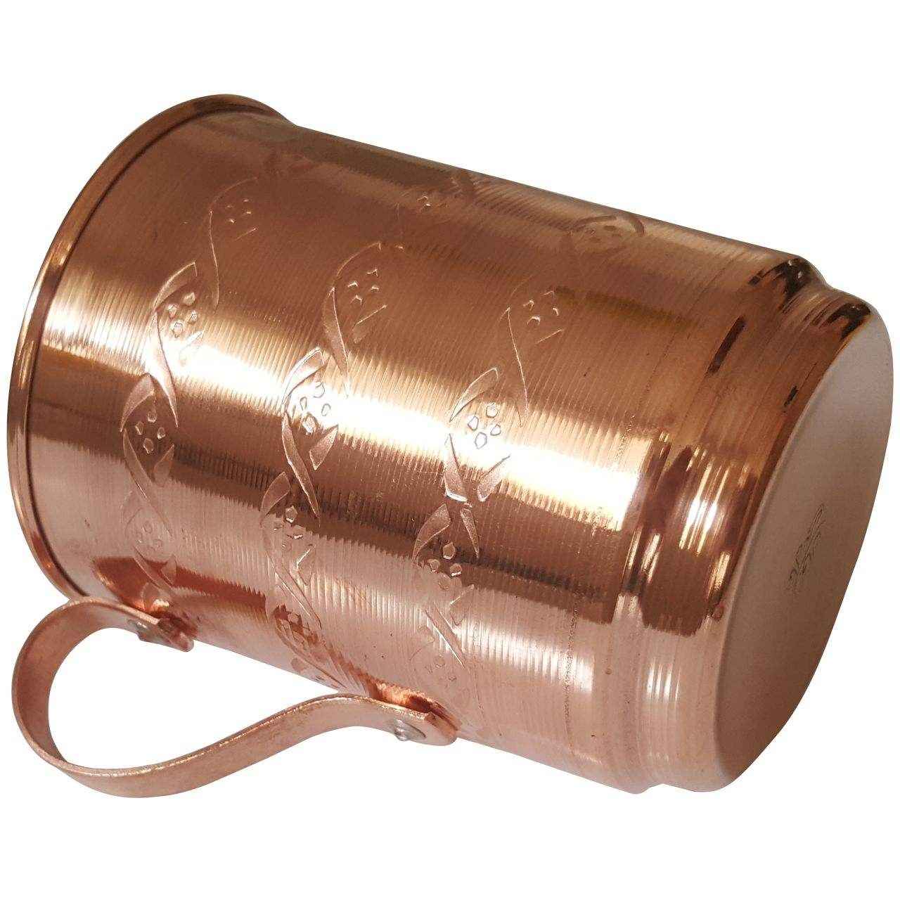 Persische Kupferbecher – Handgefertigt mit Henkel für kalte Getränke – Gehämmert Bahar