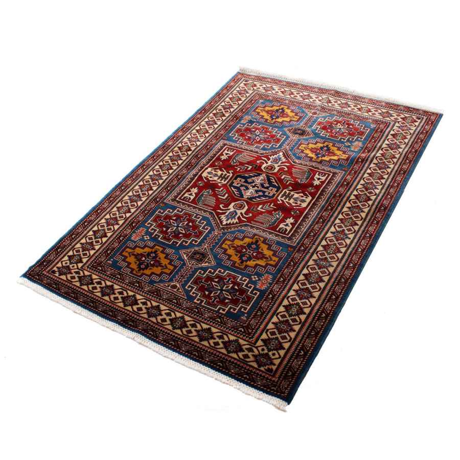 Persischer Wollteppich handgeknüpft mit detailliertem Tribal-Design Modell Karen