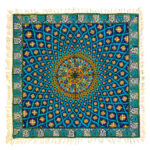 Iranisches Tischtuch: Isfahans traditionelle Kalamkari Blockdruck Blaue Galaxie