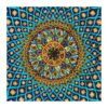Iranisches Tischtuch: Isfahans traditionelle Kalamkari Blockdruck Blaue Galaxie II