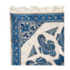 Iranisches Tischtuch: Isfahans traditionelle Kalamkari Blockdruck Blauer Himmel