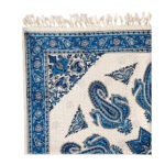 Iranisches Tischtuch: Isfahans traditionelle Kalamkari Blockdruck Blauer Himmel