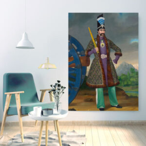 Persische Holzposter-Druck – König von Iran Wandkunst