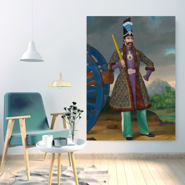 Persische Holzposter-Druck - König von Iran Wandkunst