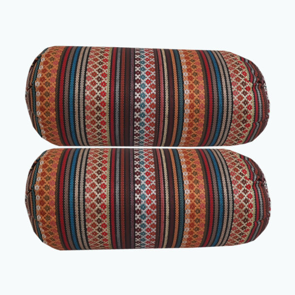 Set aus 2 traditionellen persischen Bolster-Rückenlehnenkissen Tubular
