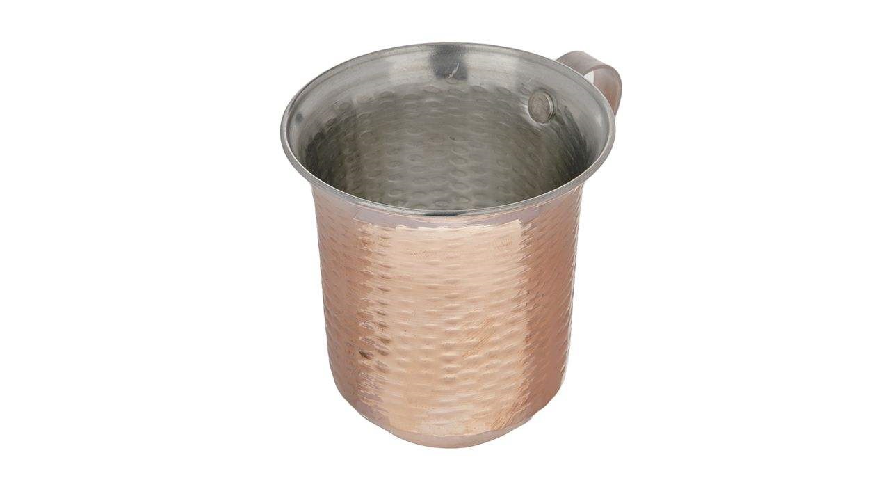 Persische Kupferbecher – Set von 6 handgefertigten mit Henkel für kalte Getränke – Gehämmert Zanjani