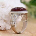 Islamische Achat Silberring für Männer Eleganz Rot