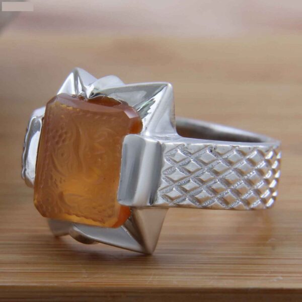 Islamischer Jemenitischer Aqeeq Silberring für Männer Allah