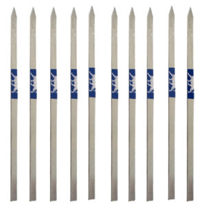 Set aus zehn Stahlspießen (17 cm) für Hähnchenkebab und Grillen