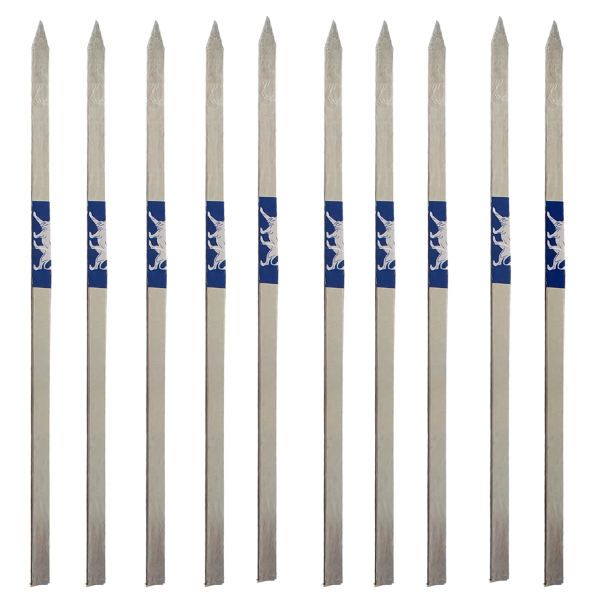 Set aus zehn Stahlspießen (17 cm) für Hähnchenkebab und Grillen