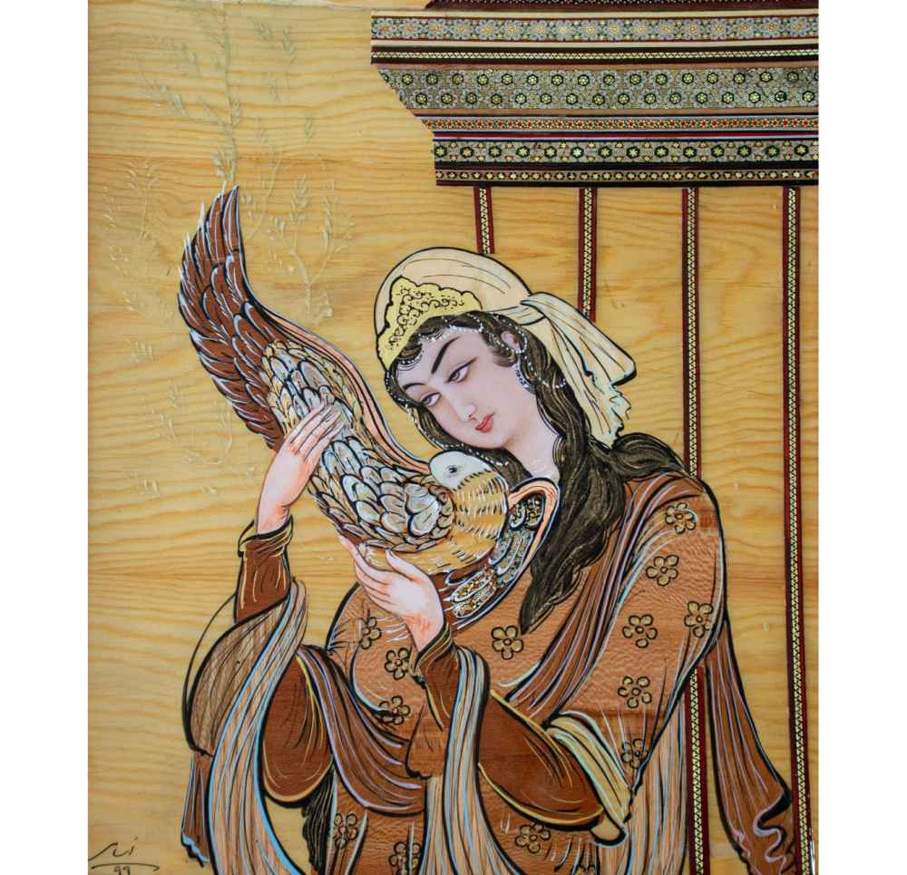 Intarsienkunst – Künstlerische Persische Dame der Liebe