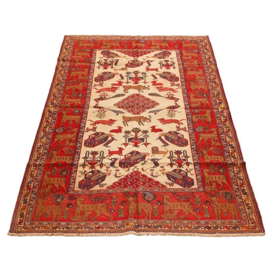 Vintage Persischer Kelim Woll Teppich handgewebt in Sirjan Pfau