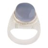 Persischer Achat Silberring für Herren Eleganz Blaue Raute