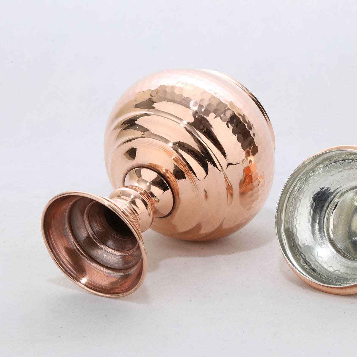 Fußed Handgefertigte persische Kupfer-Zuckerschale – gehämmert