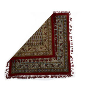 Persisches Tischtuch: Isfahans traditionelle Kalamkari Blockdruck Krone