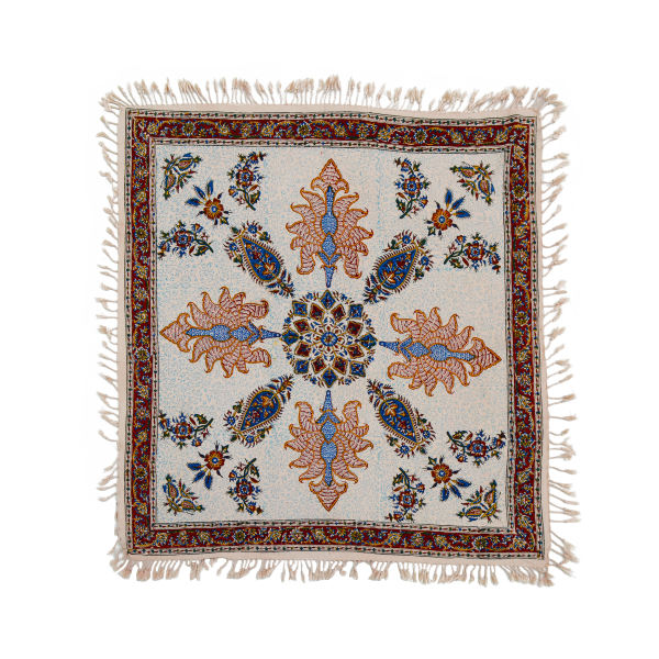 Persisches Tischtuch: Isfahans traditionelle Kalamkari Blockdruck Blume