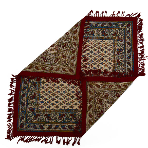 Persisches Tischtuch: Isfahans traditionelle Kalamkari Blockdruck Golha