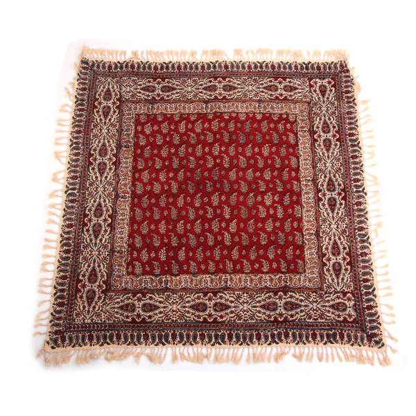 Persisches Tischtuch: Isfahans traditionelle Kalamkari Blockdruck Gelb