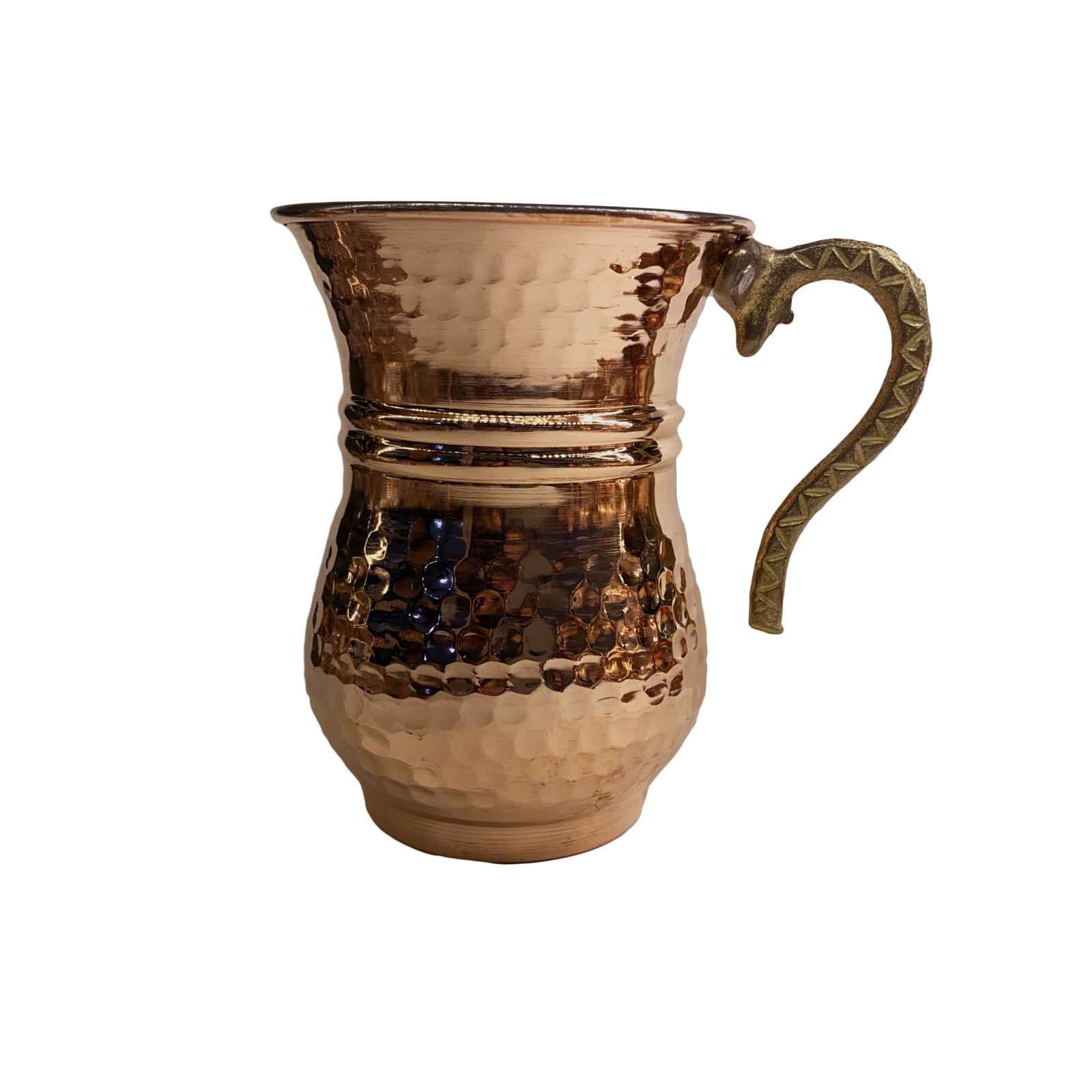 Persische Kupferbecher – Set von 6 handgefertigten mit Henkel für kalte Getränke – Gehämmert