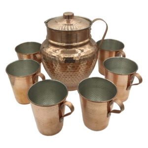 Set aus 8 persischer Kupferkaraffe & Tassen traditionell Nil