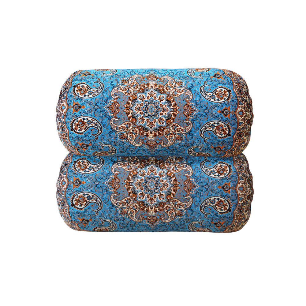 Traditionelles persisches zylindrisches Kissen mit elegantem Termeh-Stoffbezug