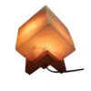 Persische Würfel-Salzlampe - Handgefertigtes Mahla-Design mit Holzsockel